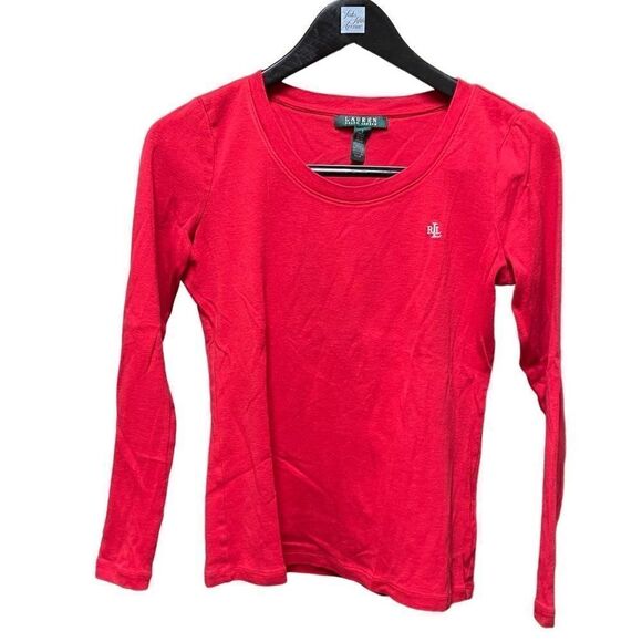 🌟70% OFF🌟Ralph Lauren Red Logo Long Sleeve T-shirt - Picture 1 of 2